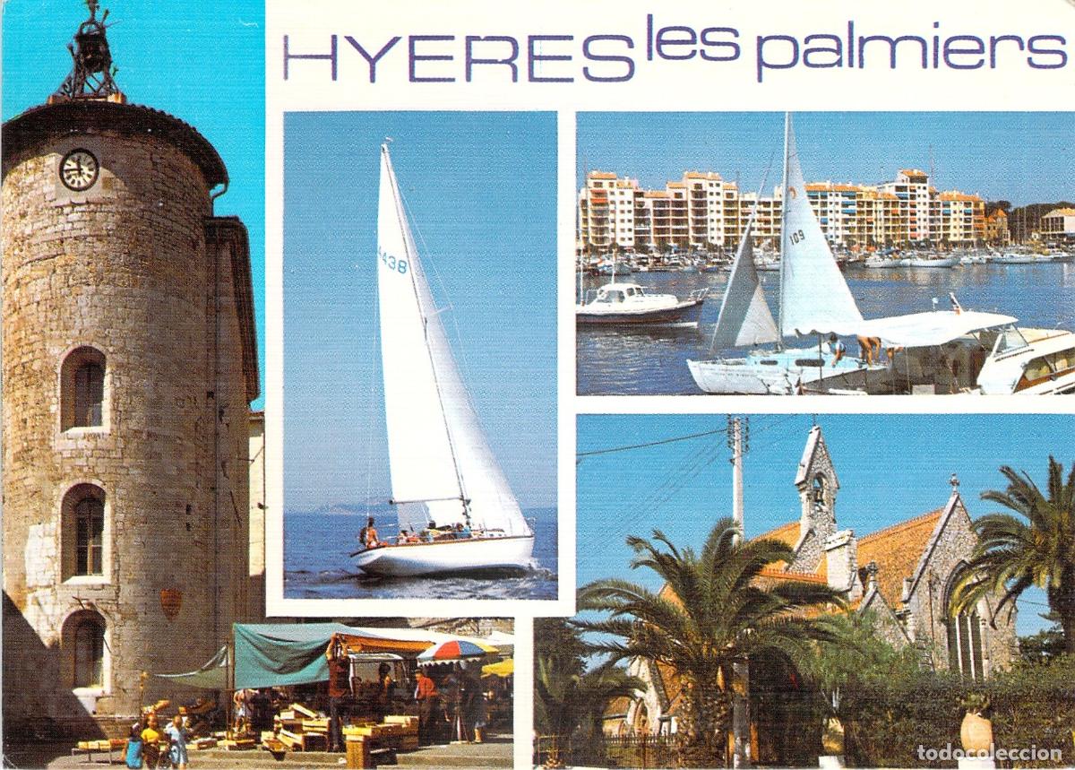 Cartoline: Postal de Hy&egrave;res les Palmiers, Francia, Costa Azul