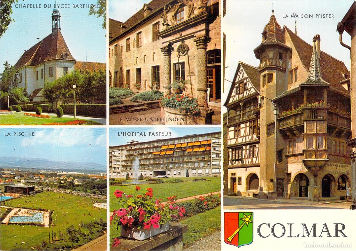 Cartoline: Postal de Colmar Francia con vistas de la Maison Pfister y monumentos