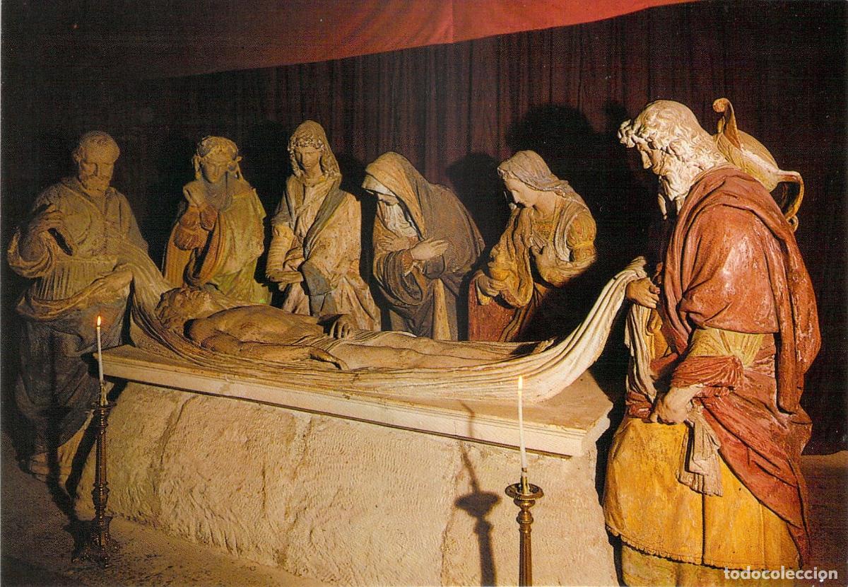 Postcards: Postal de la escultura Mise au Tombeau en la Iglesia de Verteuil, Francia