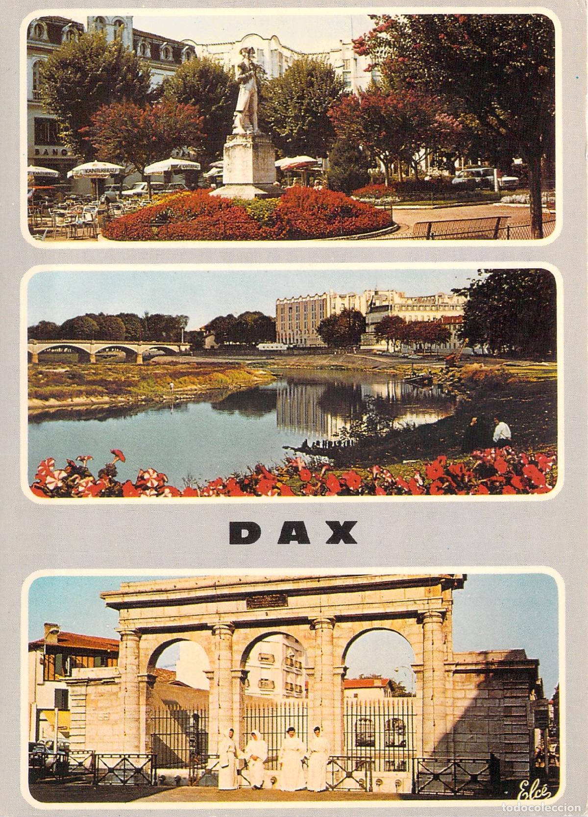 Postcards: Postal de Dax Francia, vistas de la ciudad, fuente y puente