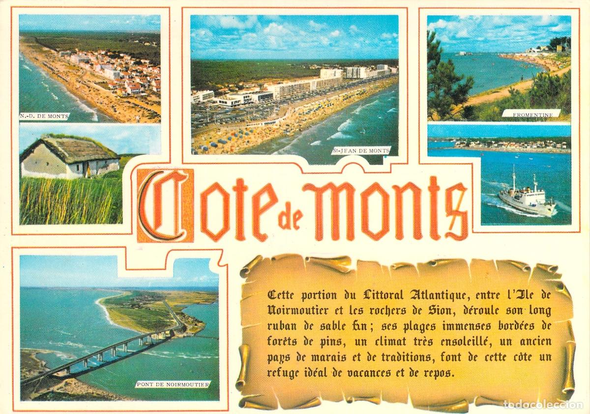 Postales: Postal de la Costa de Monts en Francia