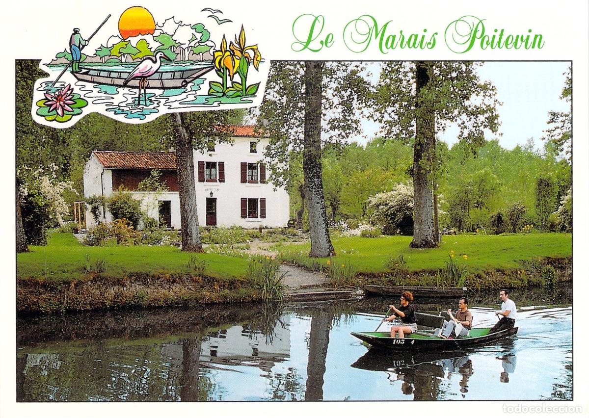Postales: Postal de Le Marais Poitevin, paisajes franceses en barca