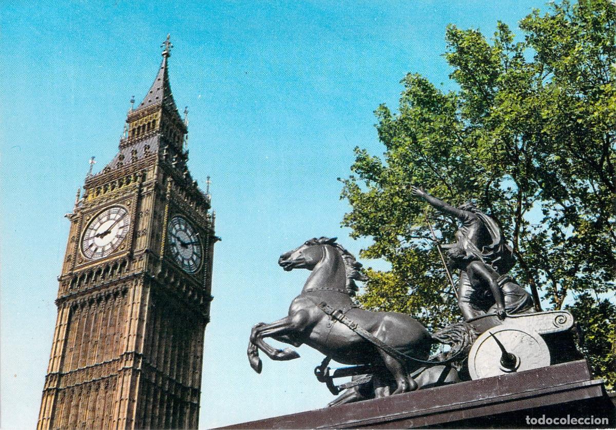 Postales: Postal de Londres con Big Ben y la Estatua de Boadicea