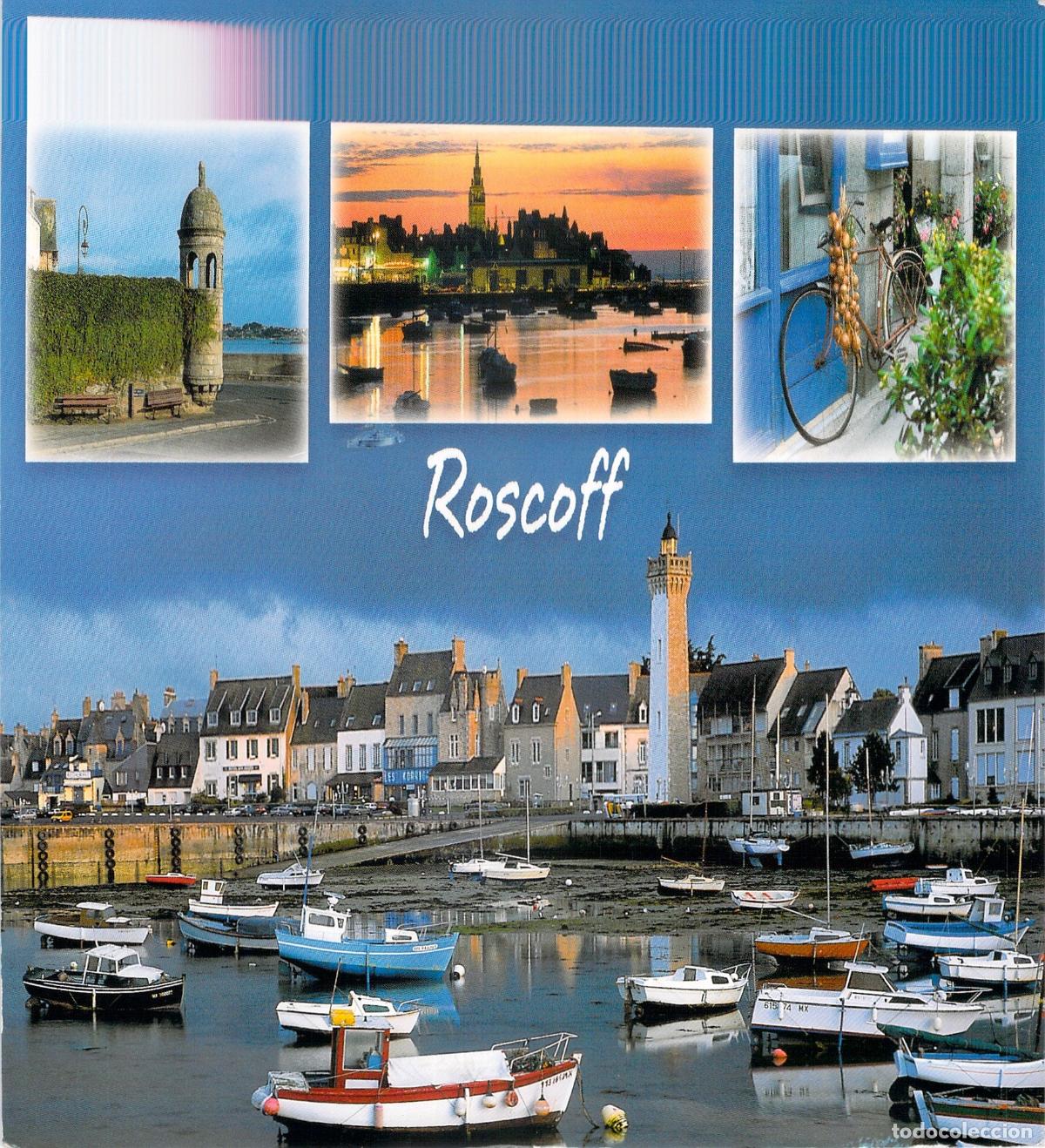 Postales: Postal de Roscoff con vista al puerto y la torre Mary Stuart en Francia