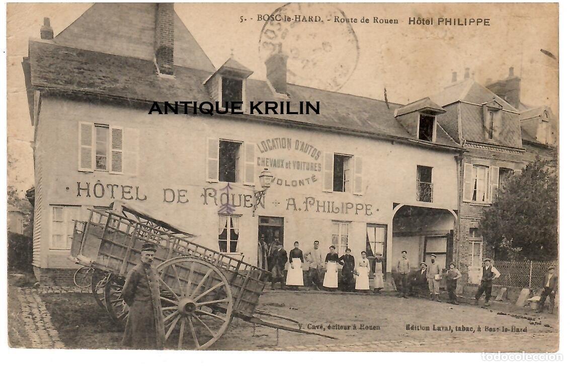 Postales: FRANCE / BOSC LE HARD , ROUTE DE ROUEN / HOTEL PHILIPPE / N&ordm; 3 EDITION LAVAL