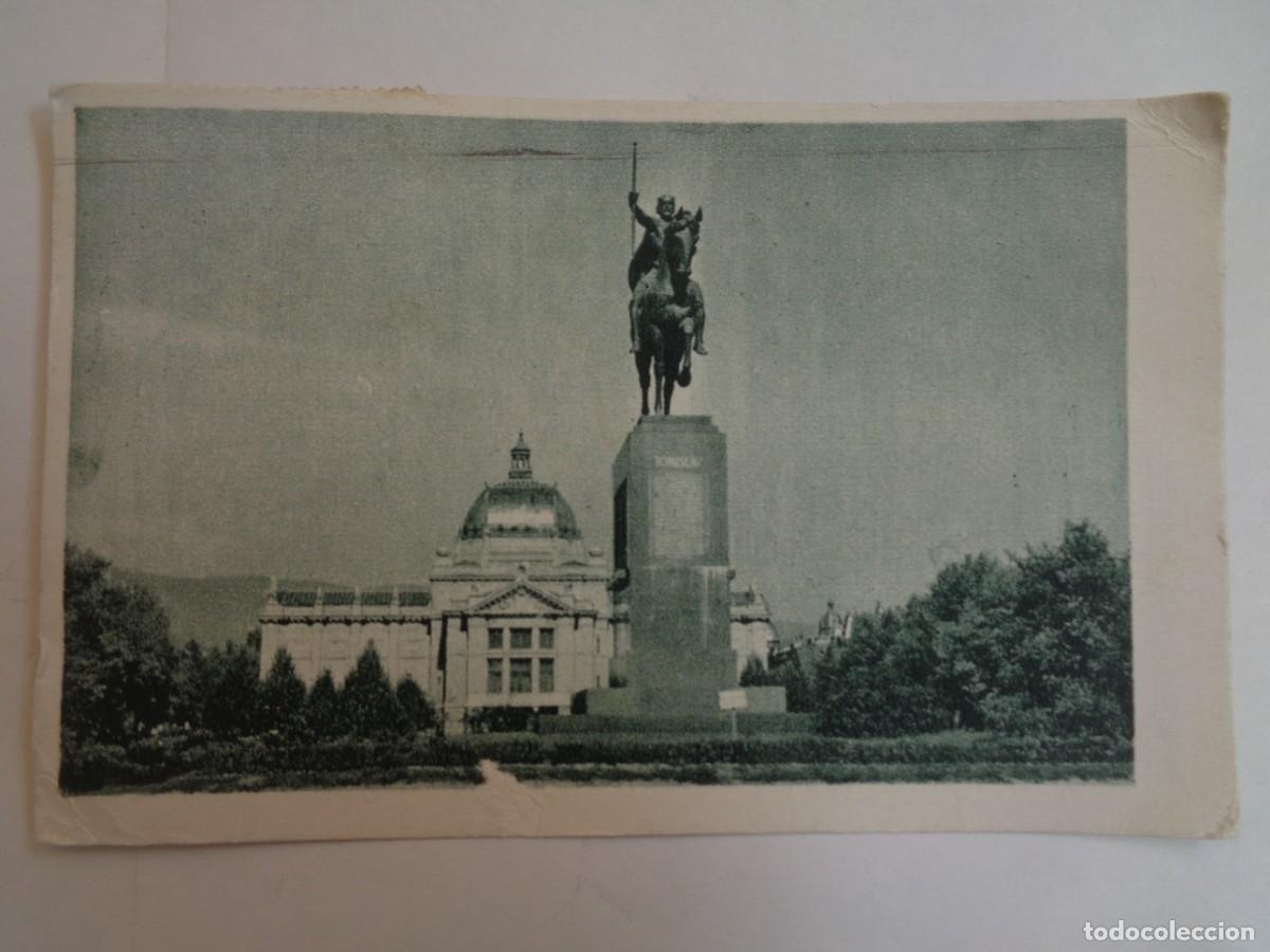 Postales: POSTAL DE ZAGREB ( YUGOSLAVIA COMUNISTA ): MONUMENTO AL REY TOMISLAVO. CIRCULADA A AUSTRIA 1955