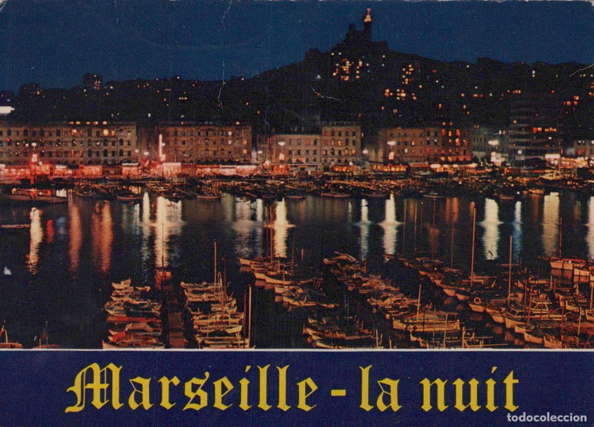 Postkarten: France Marseille Vieux Port Nuit Notre Dame de la Garde *YAB026