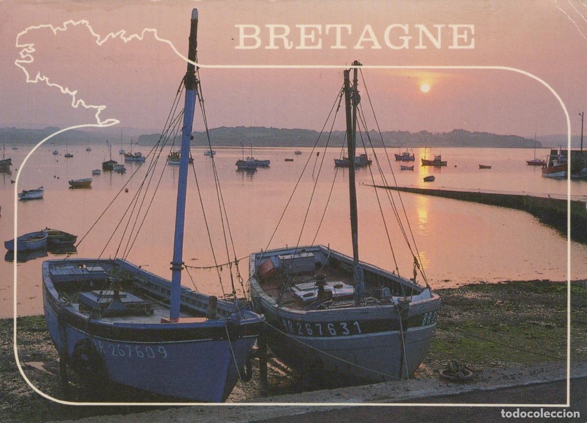 Cartes Postales: France Louannec Bretagne Bateaux au Port Coucher de Soleil Unposted *YAB046