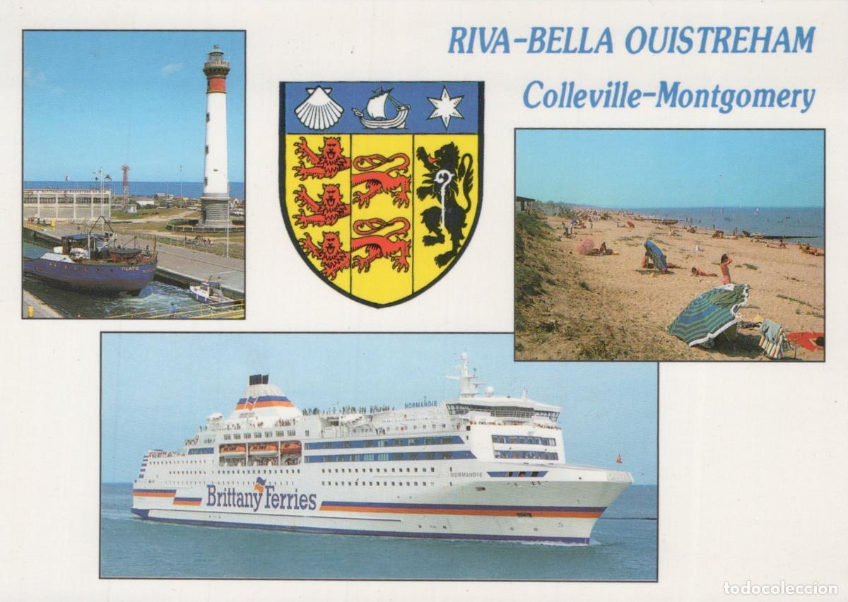 Cartes Postales: France Ouistreham Calvados Normandie Phare Plage et Ferry Normandie *YAB057