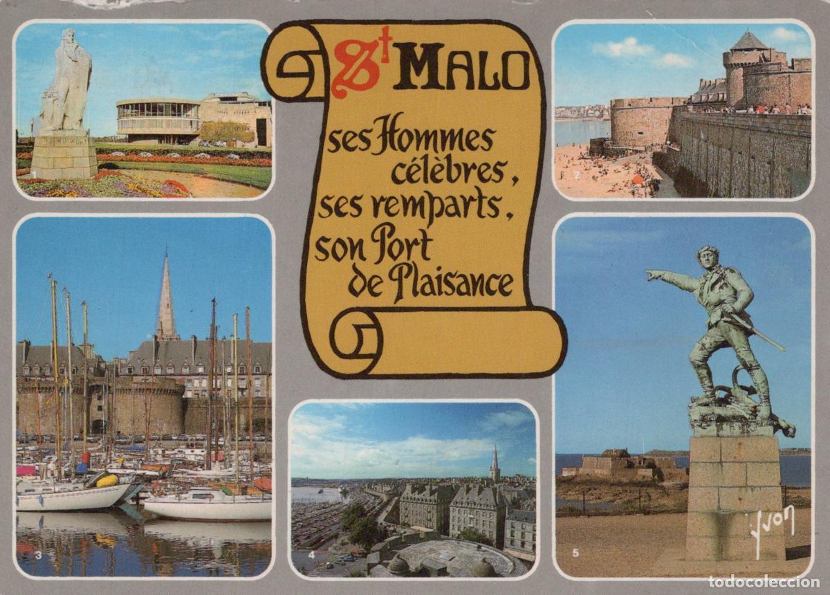 Postales: France Saint Malo Vues Remparts Port Statues C&eacute;l&egrave;bres *YAB075