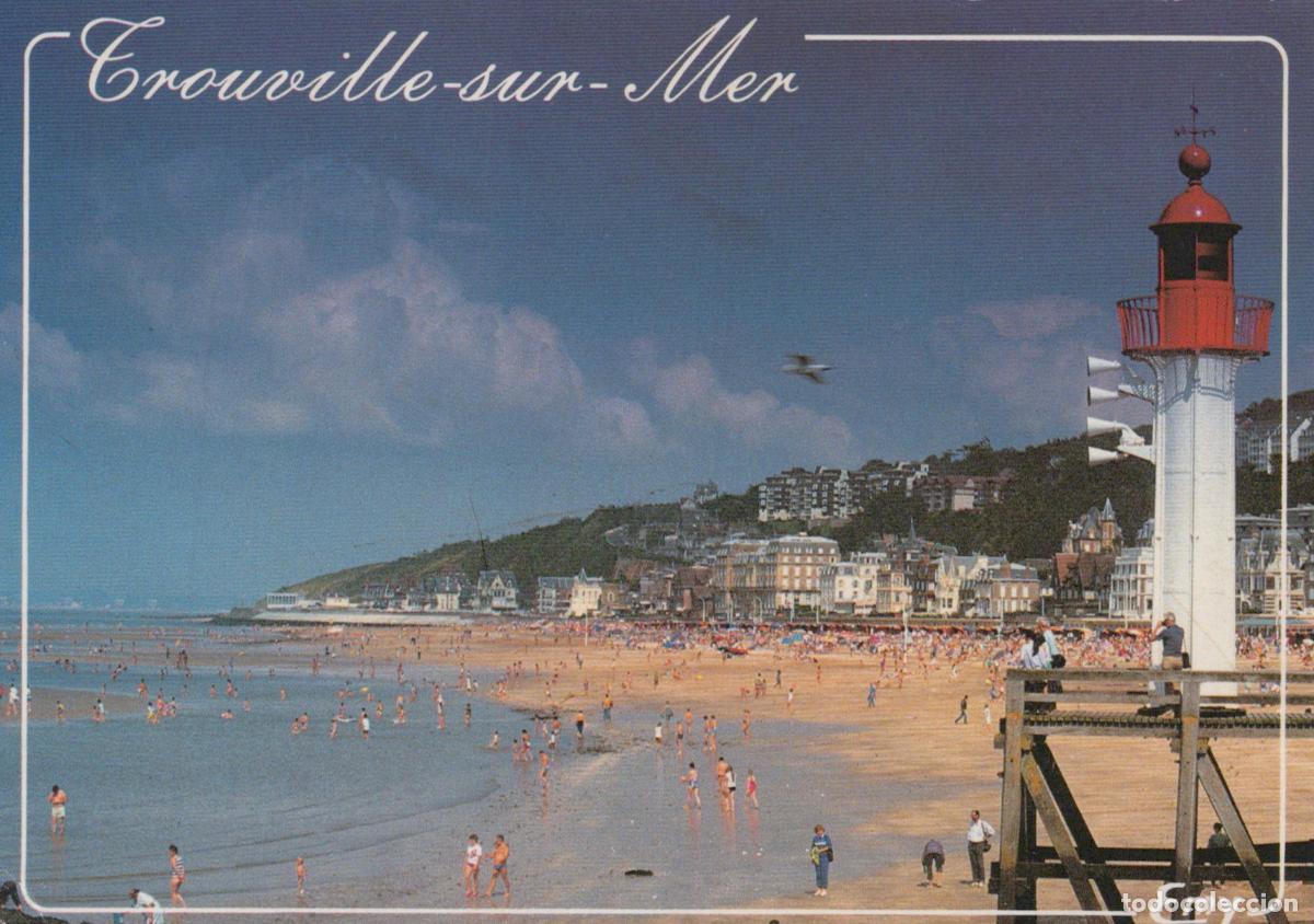Postkarten: France Trouville sur Mer Plage Anim&eacute;e Phare Vue Ville *YAB094