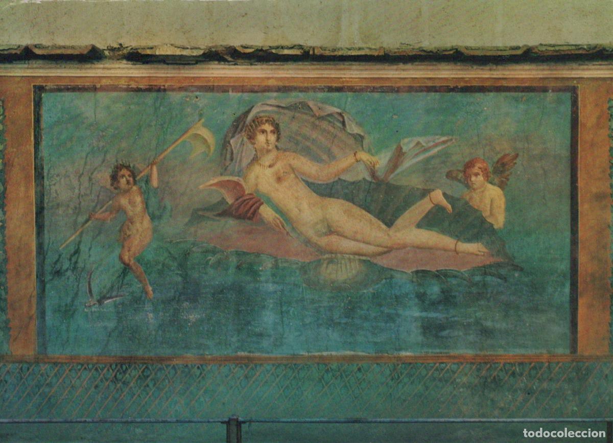 Cartoline: Italia Pompei Affresco Romano Casa della Venere Natante Con Scritta *YAB099