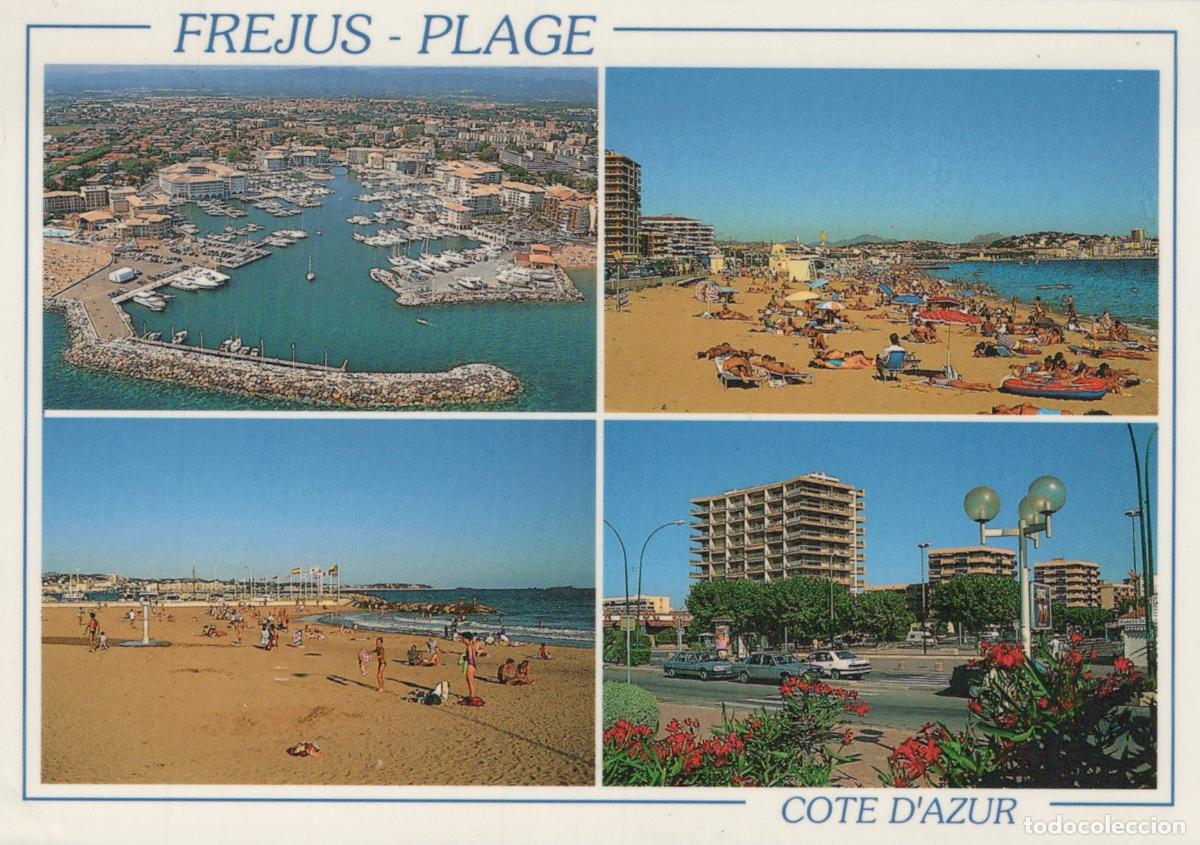 Cartoline: France Frejus Var C&ocirc;te D Azur Plages et Port de Plaisance 1993 *YAB090