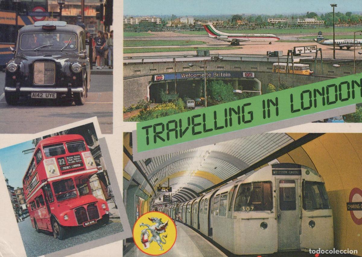 Cartoline: United Kingdom London UK Iconic Transport Cab Bus Tube Heathrow *YAB095