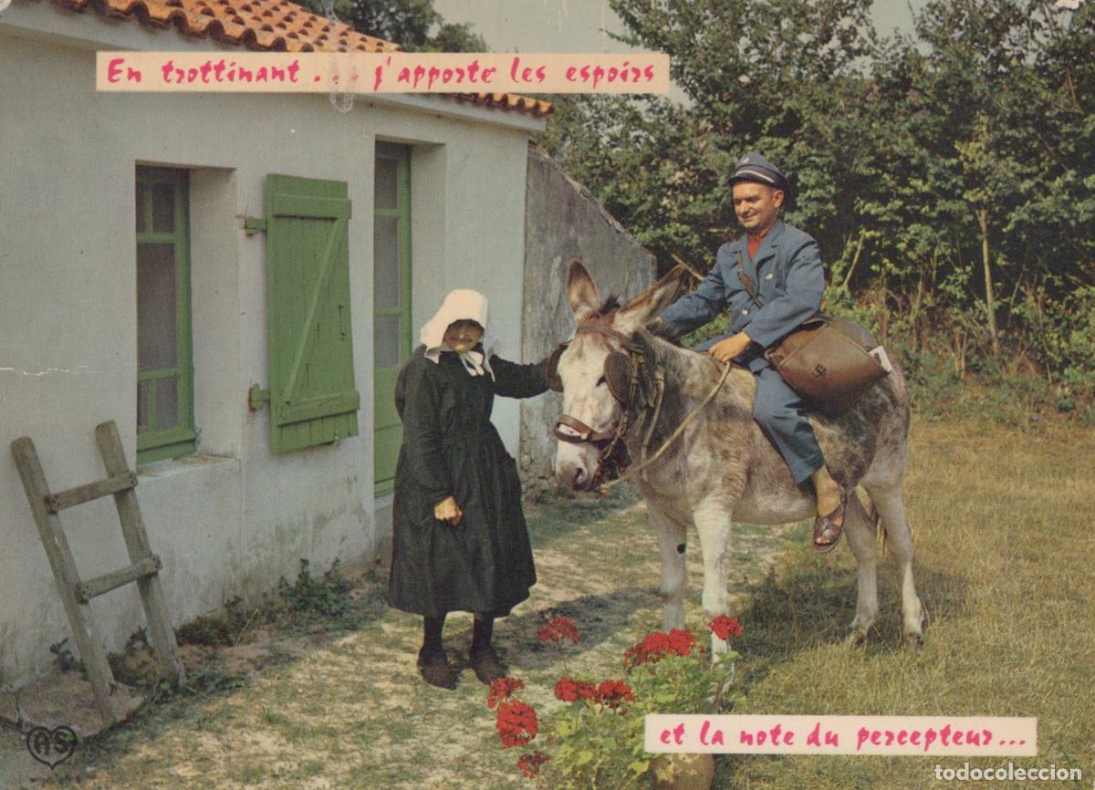 Cartoline: France Domme Facteur &Agrave; Dos D &Acirc;ne Sc&egrave;ne Rurale Humoristique *YAB164