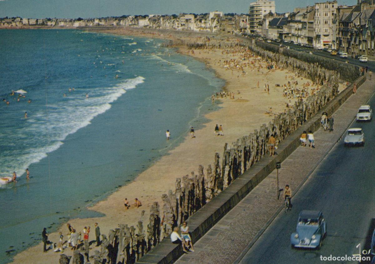 Cartoline: France Saint Malo Bretagne Plage du Sillon Ville Mer Foule Unposted *YAB179