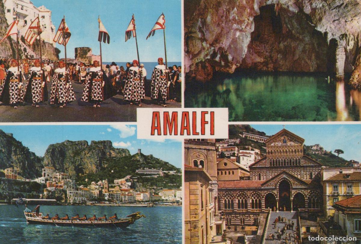 Cartes Postales: Italia Amalfi Regata Storica Grotta Smeraldo Duomo Affrancata Unposted *YAB206