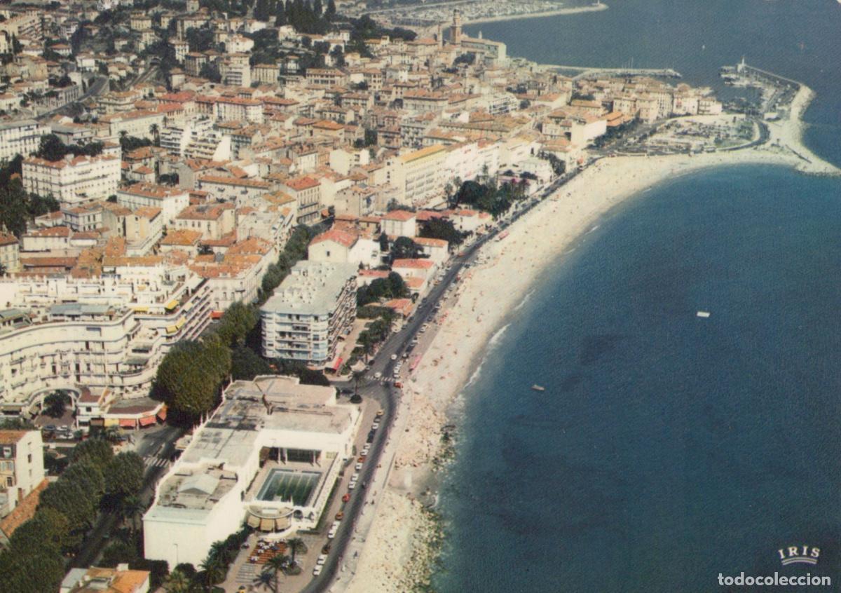 Postales: France Menton C&ocirc;te D Azur Vue A&eacute;rienne Plage Casino Ville Unposted *YAB234