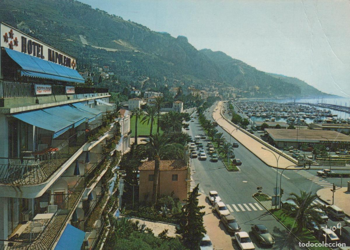 Postales: France Menton H&ocirc;tel Napol&eacute;on Port Architecture Paysage Unposted *YAB185