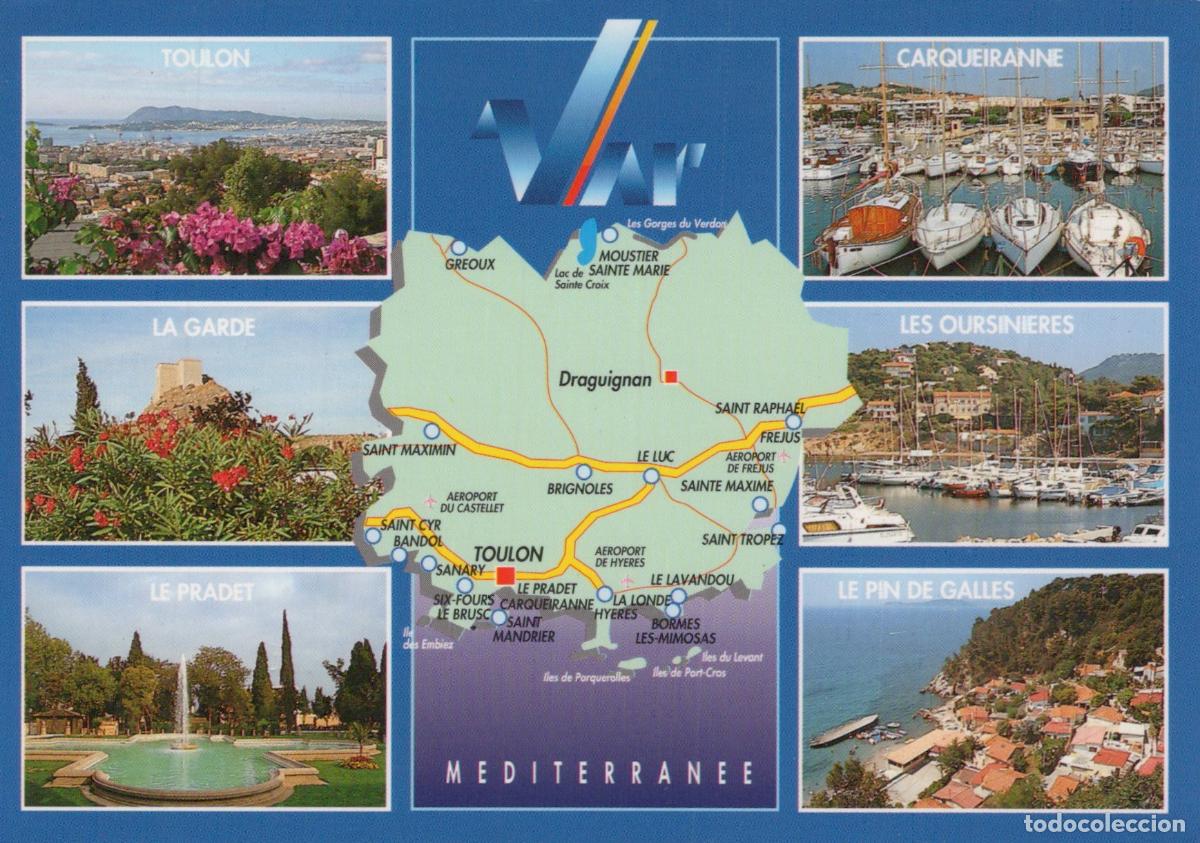Postkarten: France Toulon C&ocirc;te D Azur Vues Multiples Villes C&ocirc;ti&egrave;res et Carte *YAB261