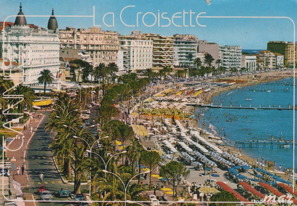 Postais: France Cannes La Croisette Plage Anim&eacute;e H&ocirc;tels de Luxe 1983 *YAB283