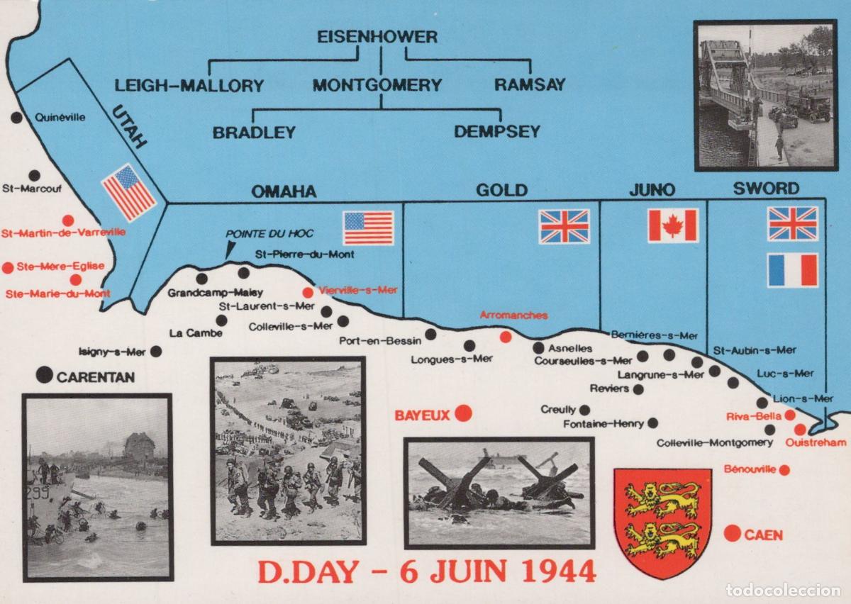 Postais: France Normandie D&eacute;barquement D Day 1944 Carte Militaire Unposted *YAB217