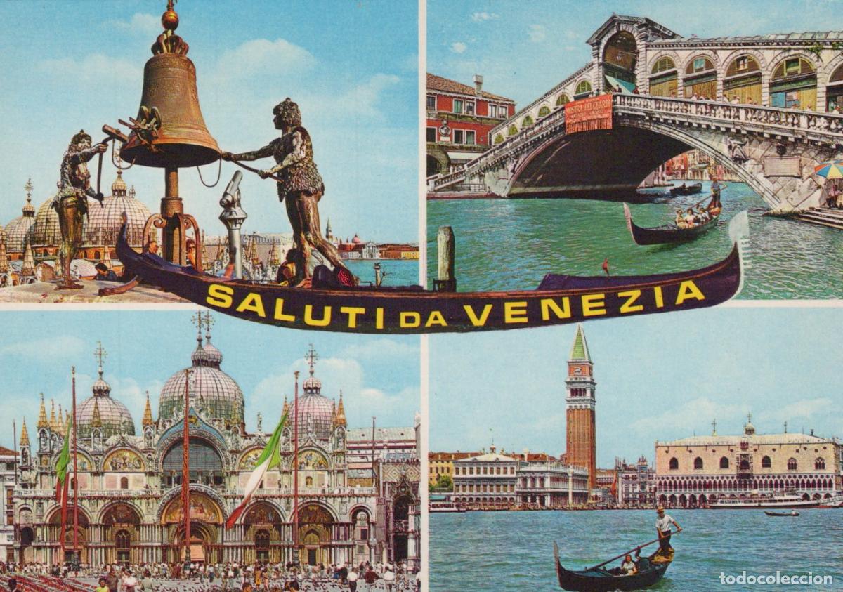 Postais: Italia Venice Venezia Vedute Composite Ponte Rialto Basilica San Marco *YAB225