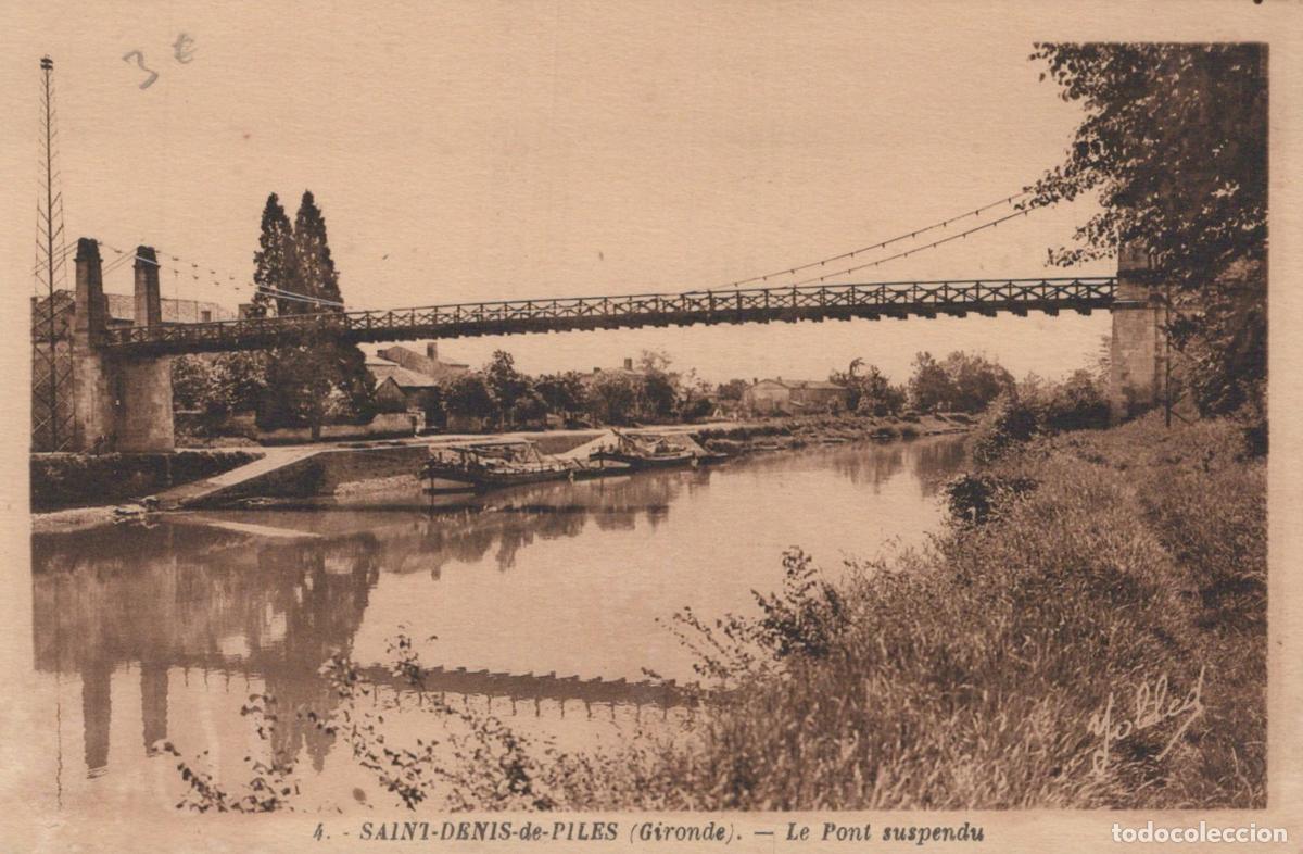 Postais: France Saint Denis de Piles Pont Suspendu Unposted *YAB306