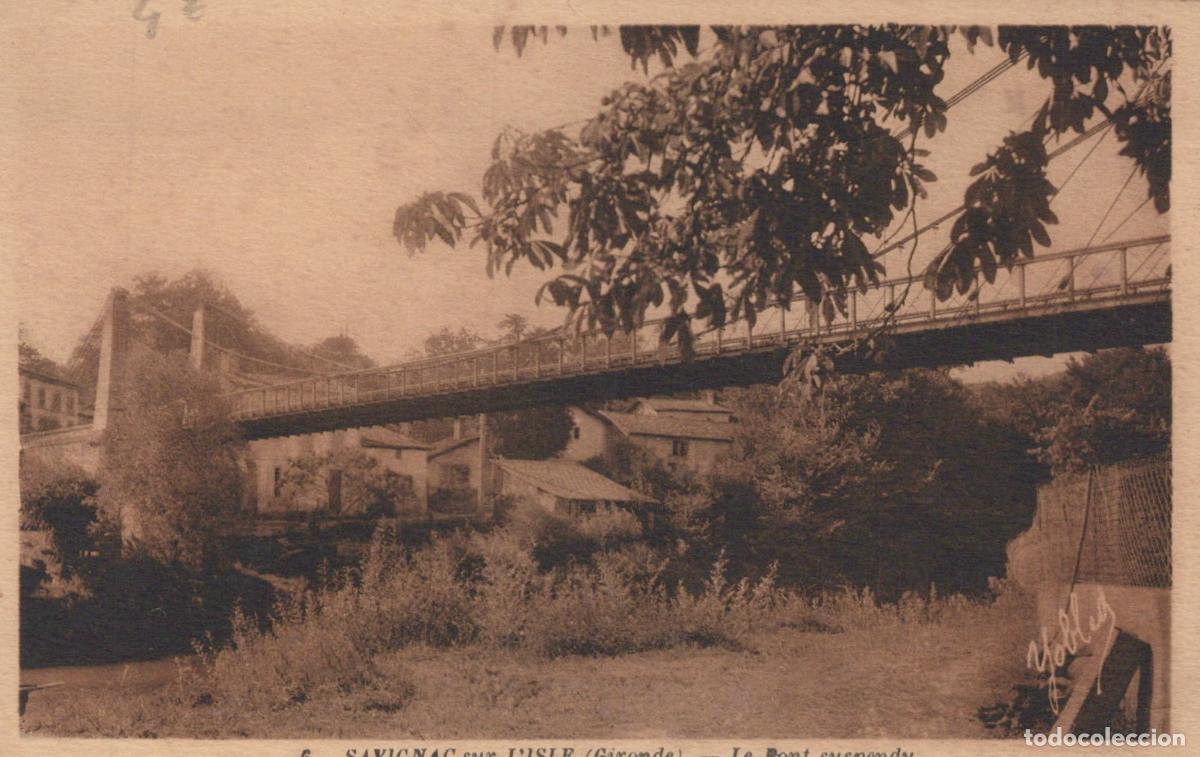 Postkarten: France Savignac sur L Isle Pont Suspendu Architecture *YAB312