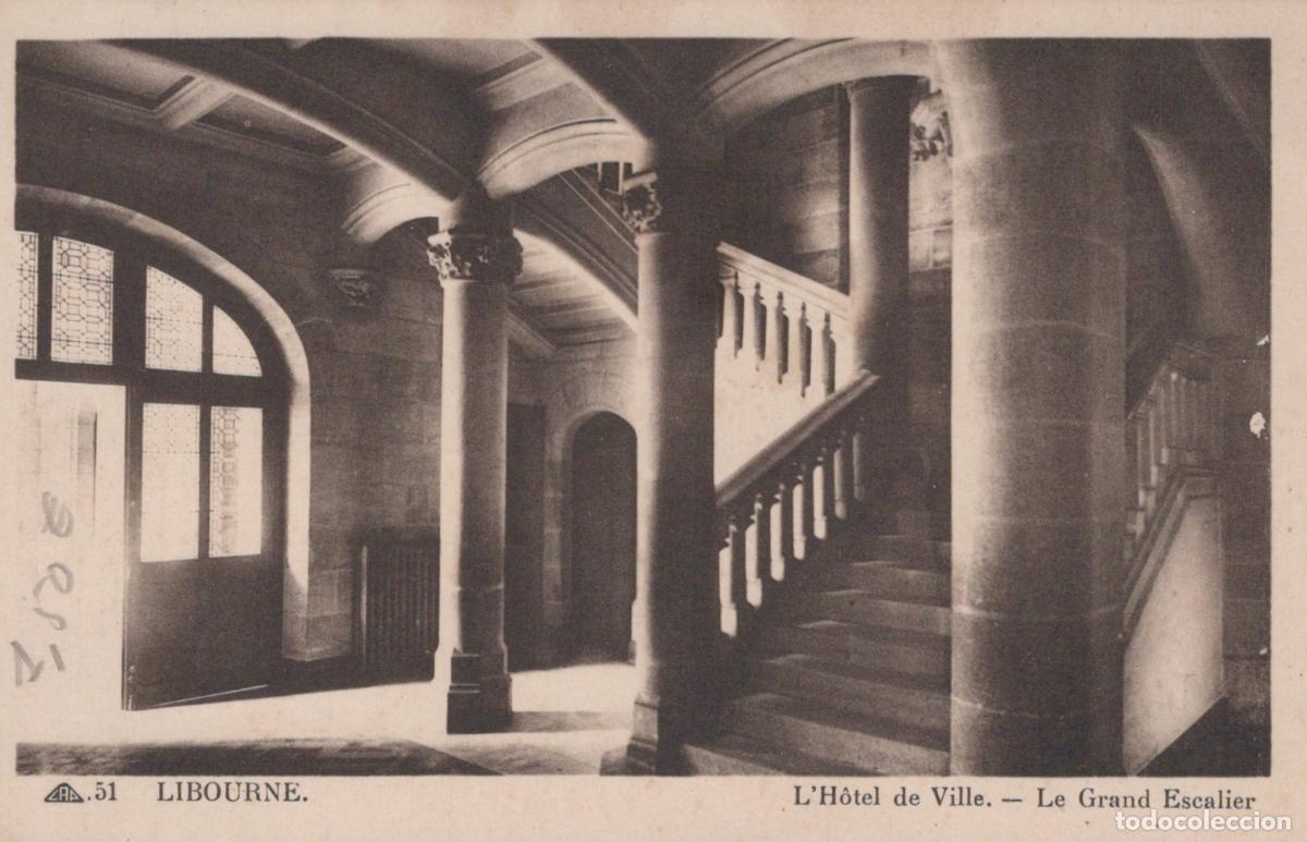 Postkarten: France Libourne H&ocirc;tel de Ville Grand Escalier Architecture Int&eacute;rieure *YAB362