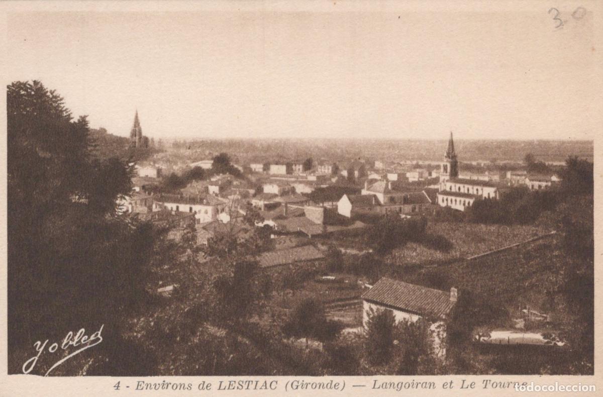 Postkarten: France Lestiac Paysage Rural &Eacute;glises Langoiran et le Tourne Unposted *YAB348