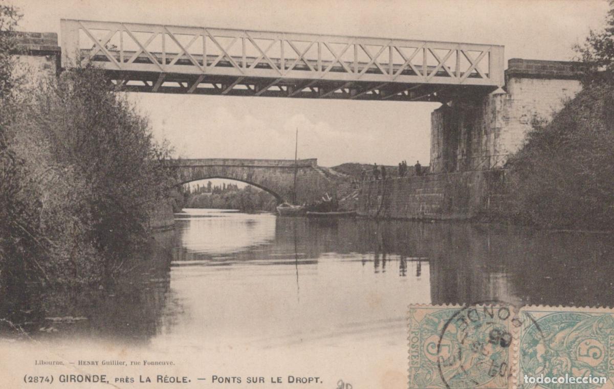 Postkarten: France La R&eacute;ole Ponts sur le Dropt Paysage Fluvial *YAB355