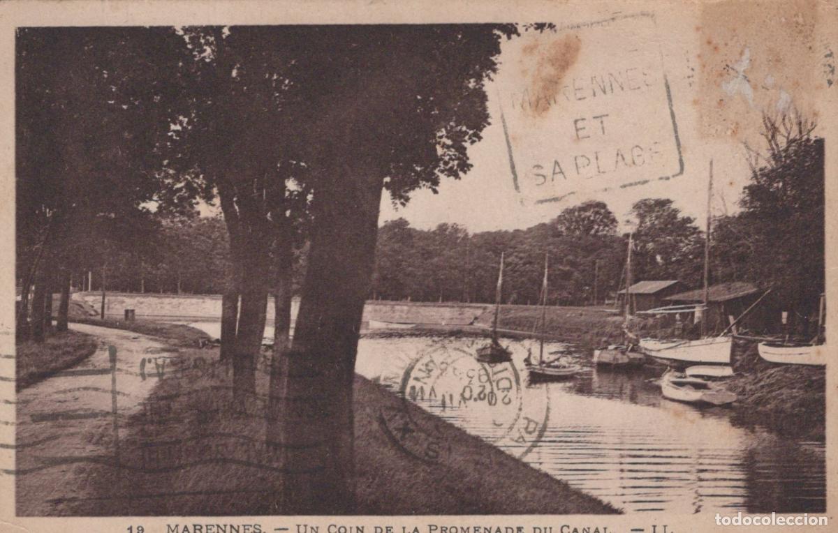 Postcards: France Marennes Canal Promenade et Bateaux *YAB484