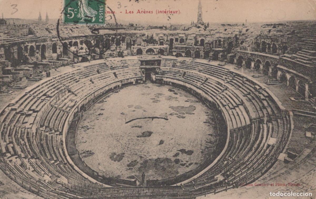 Postcards: France N&icirc;mes Ar&egrave;nes Amphith&eacute;&acirc;tre Romain Int&eacute;rieur Architecture *YAB371