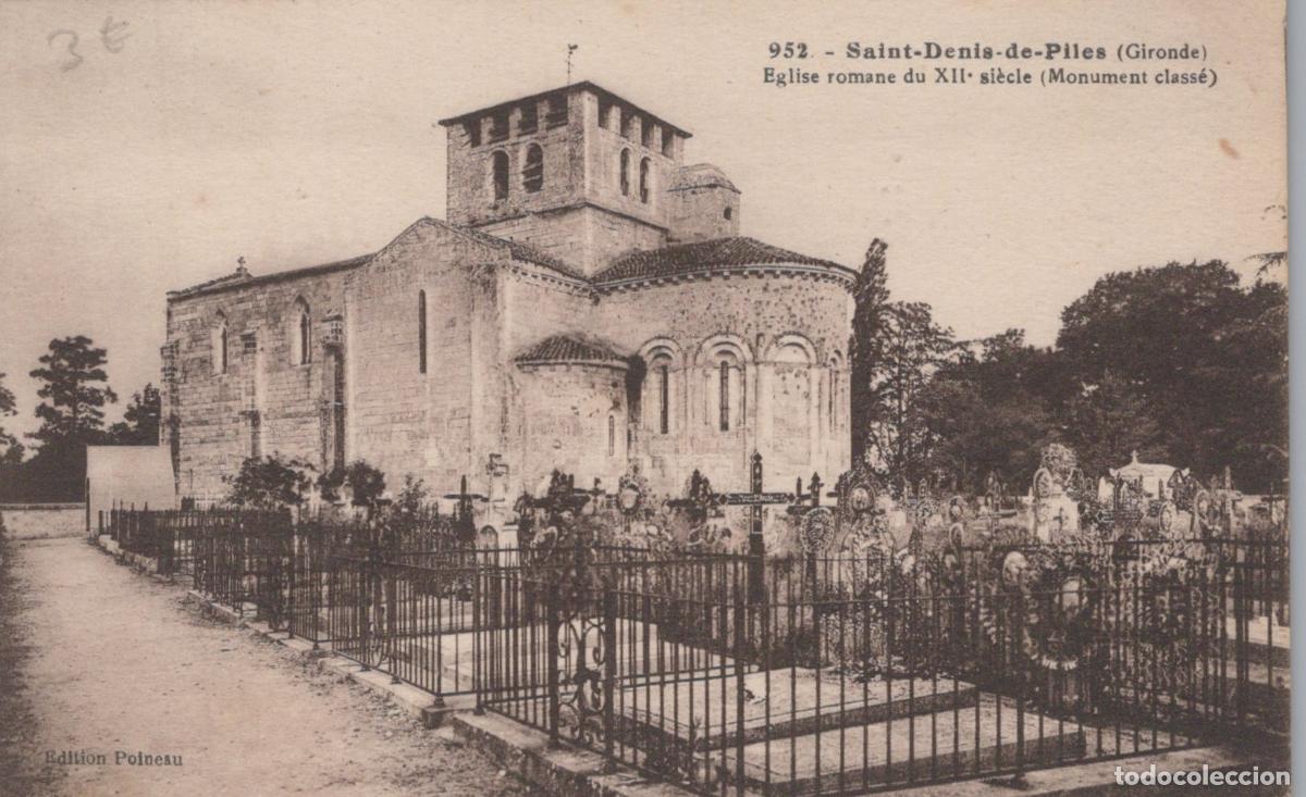 Cartoline: France Saint Denis de Piles &Eacute;glise Romane Monument Class&eacute; Unposted *YAB494