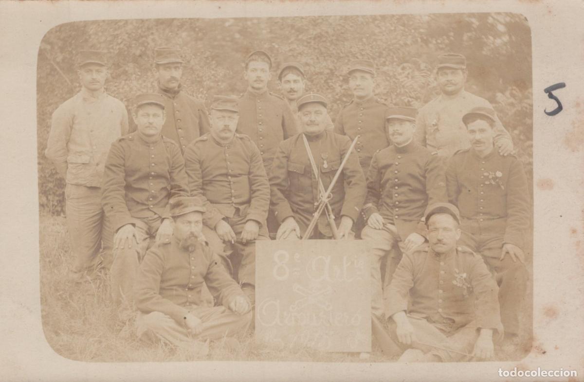 Cartoline: France Soldats Artillerie Armuriers Portrait de Groupe Wwi 1915 Circul&eacute; *YAB528