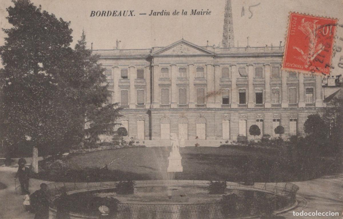 Cartes Postales: France Bordeaux Jardin Mairie Fontaine Architecture 1907 *YAB437