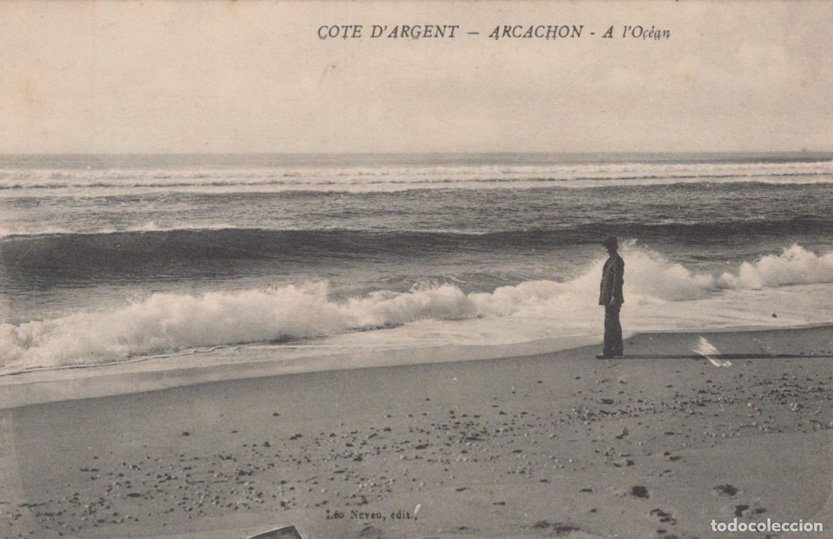 Postcards: France Arcachon C&ocirc;te D Argent Plage Oc&eacute;an Personne Unposted *YAB601