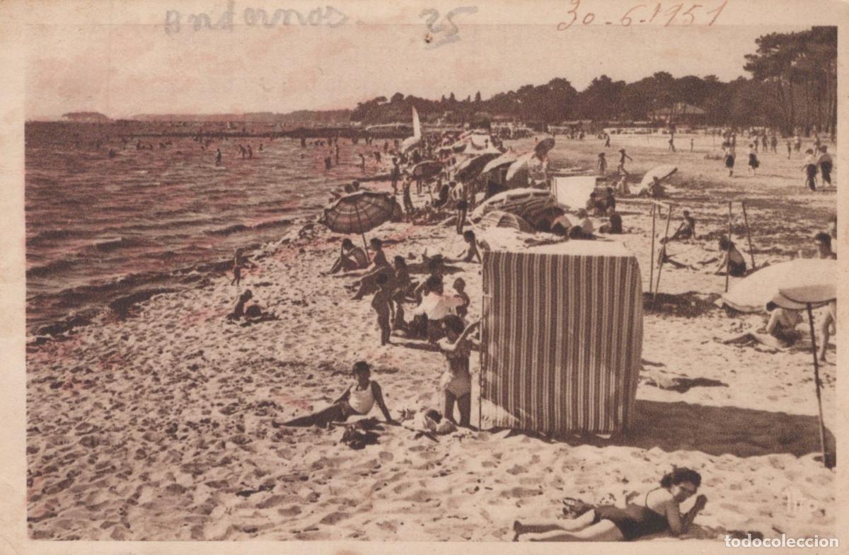 Postcards: France Andernos les Bains Plage du Betey Sc&egrave;ne de Plage *YAB629