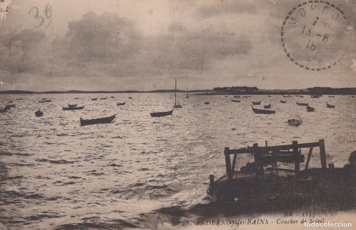 Postcards: France Andernos les Bains Paysage Maritime Coucher de Soleil *YAB632