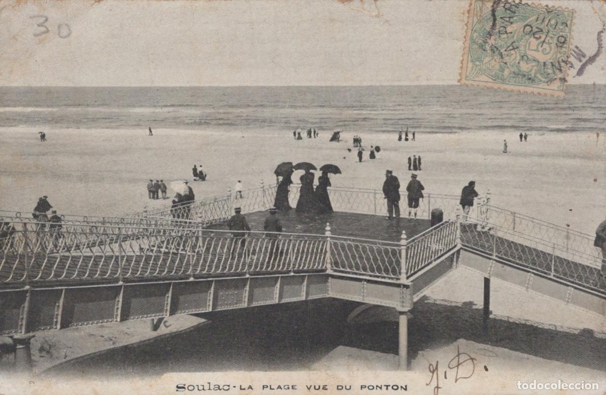 Cartes Postales: France Soulac Plage Anim&eacute;e Avec Ponton et Foule *YAB502
