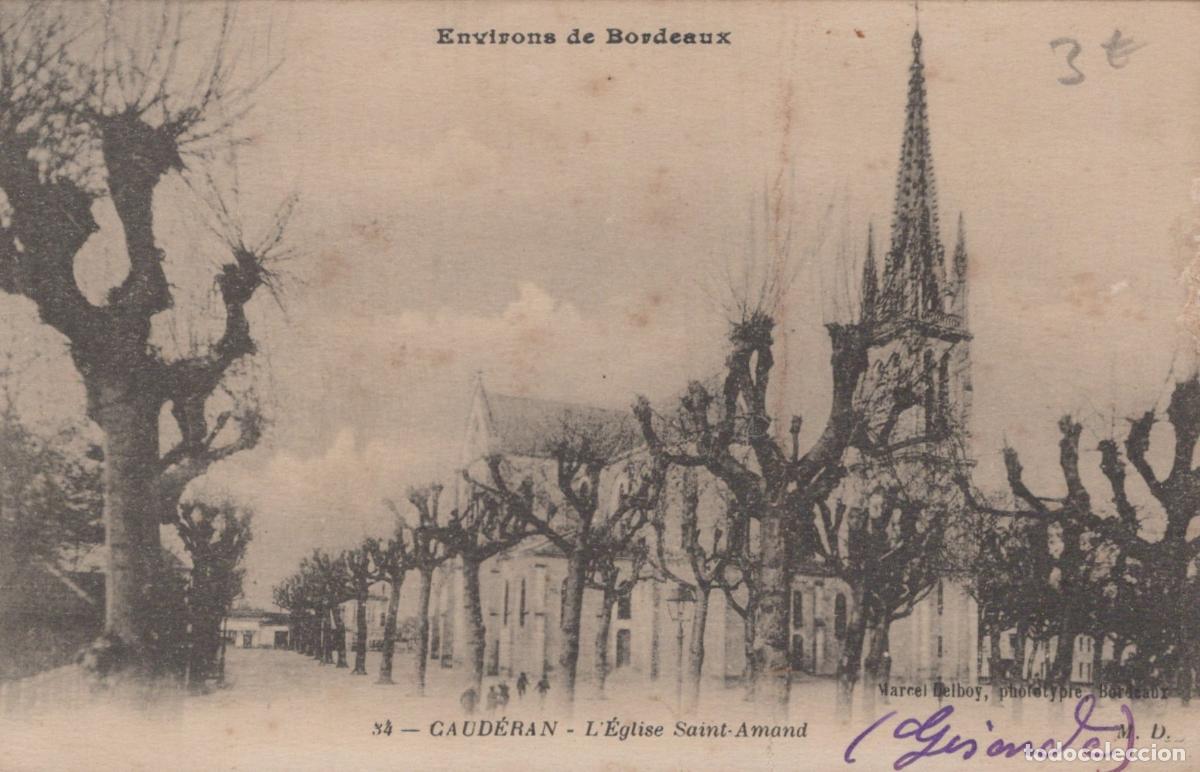 Postkarten: France Caud&eacute;ran &Eacute;glise Saint Amand Architecture Arbres *YAB677