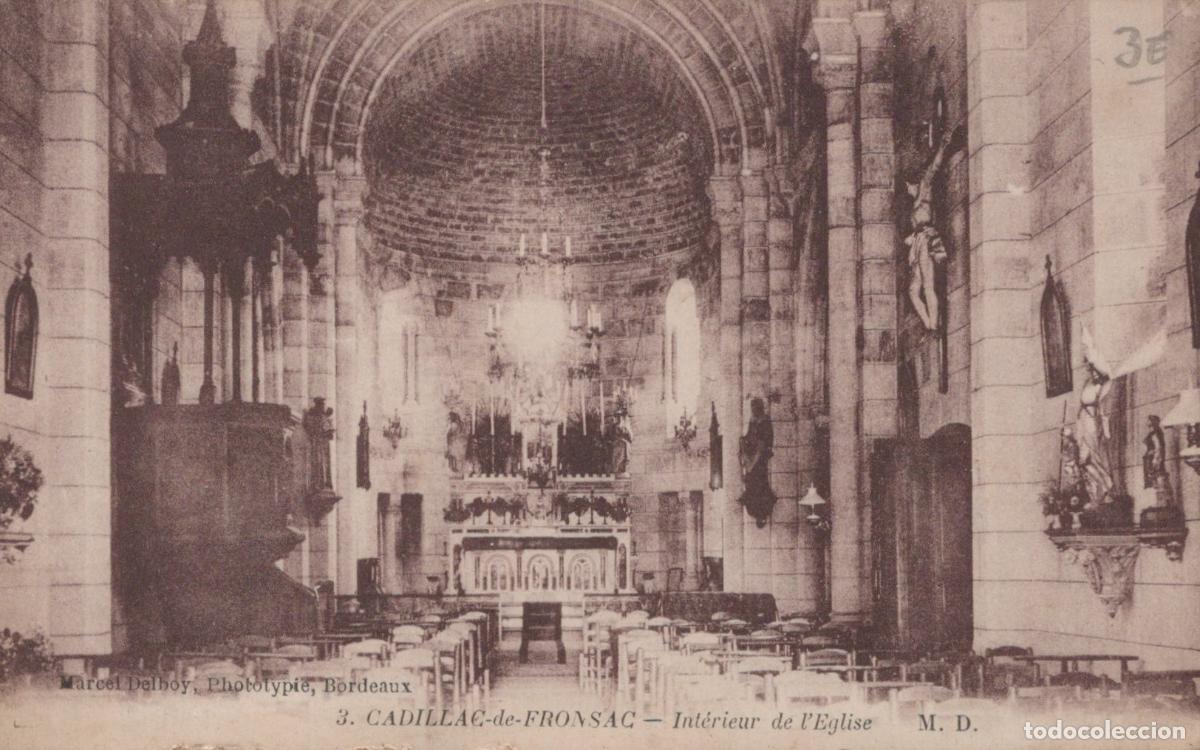 Postkarten: France Cadillac de Fronsac Int&eacute;rieur de L &Eacute;glise Architecture *YAB675