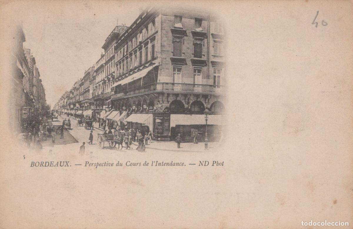Postcards: France Bordeaux Cours de L Intendance B&acirc;timents &Eacute;l&eacute;gants Passants *YAB732