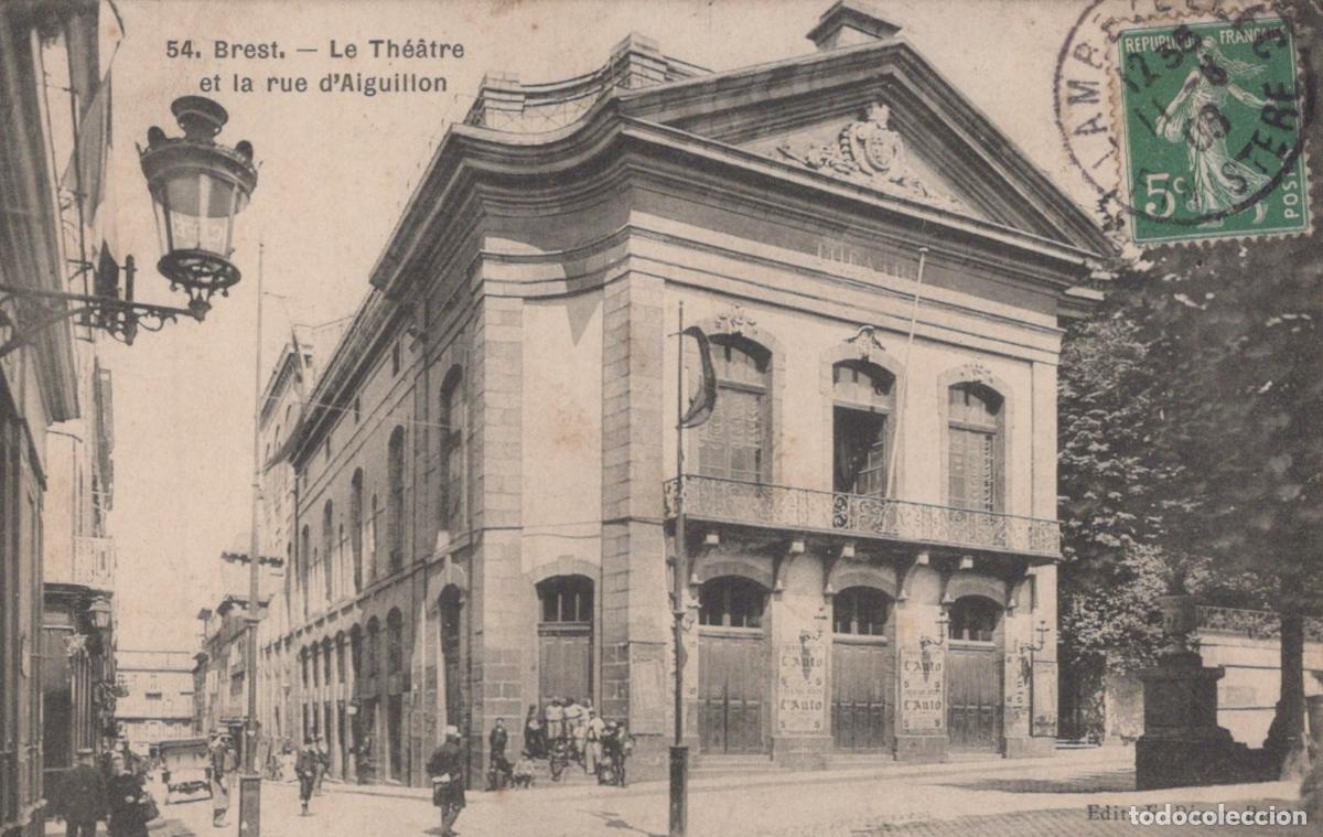 Postales: France Brest Le Th&eacute;&acirc;tre Rue D Aiguillon Architecture Urbaine *YAB570