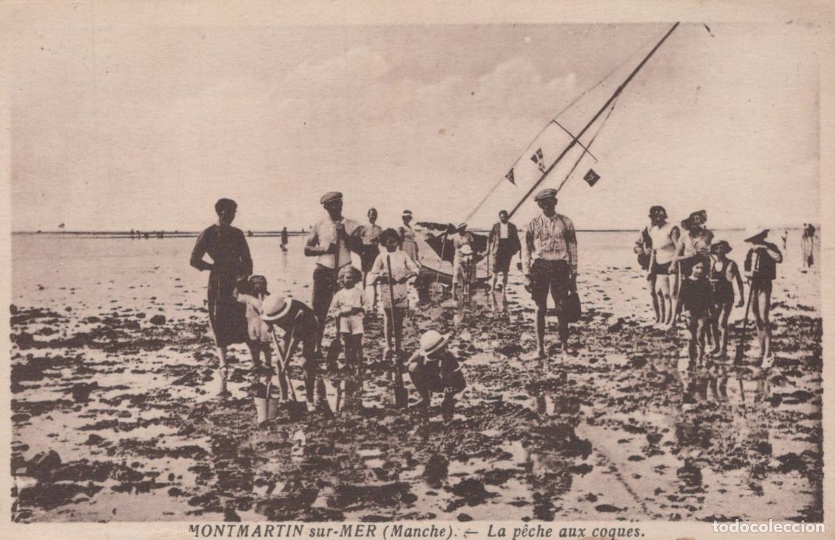 Postkarten: France Mont Martin sur Mer P&ecirc;che Aux Coques Voilier *YAB869