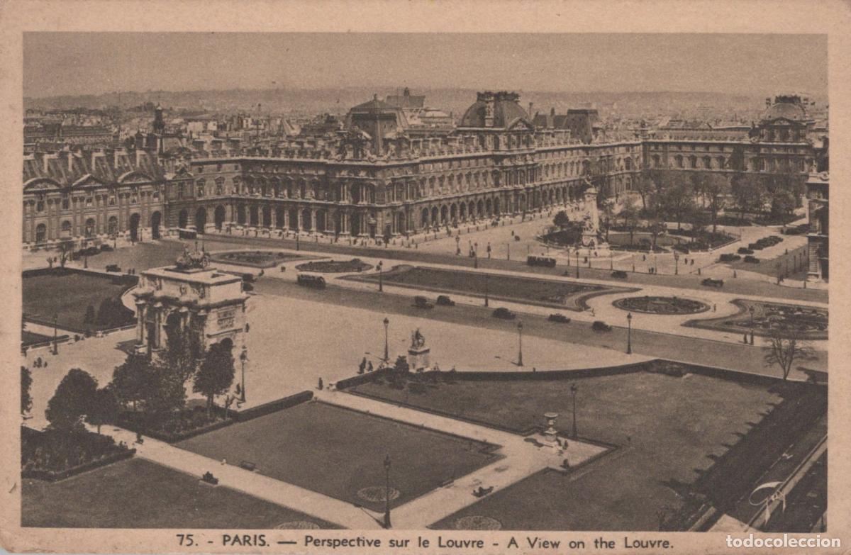 Postkarten: France Paris &Icirc;le de Vue du Louvre et Arc Carrousel Architecture *YAB886