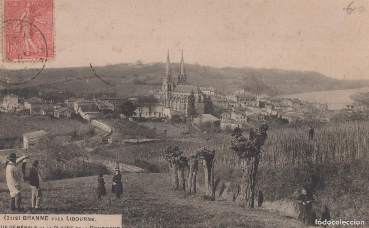 Cartes Postales: France Branne Vue G&eacute;n&eacute;rale Plaine Dordogne &Eacute;glise Architecture *YAB656