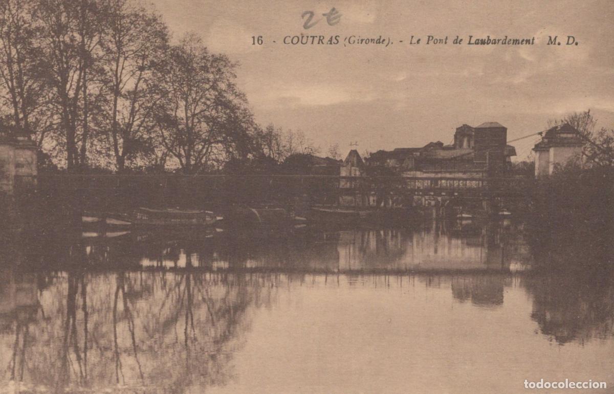 Cartes Postales: France Coutras Pont de Laubardement Sc&egrave;ne Fluviale Vintage *YAB661