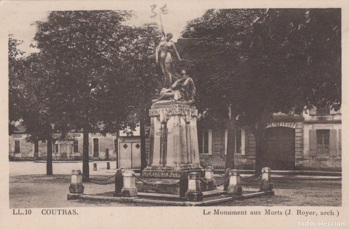 Cartes Postales: France Coutras Monument Aux Morts J Royer Architecture 1941 *YAB671